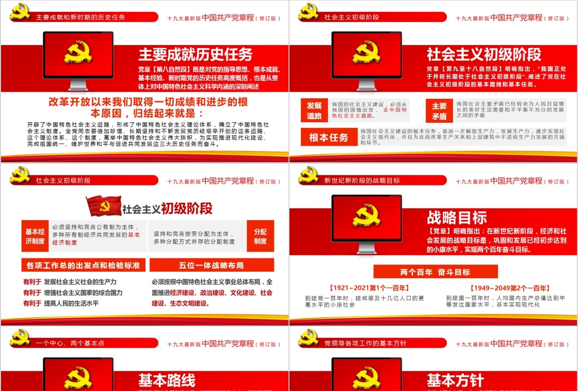 学习新微党章党课PPT模板33