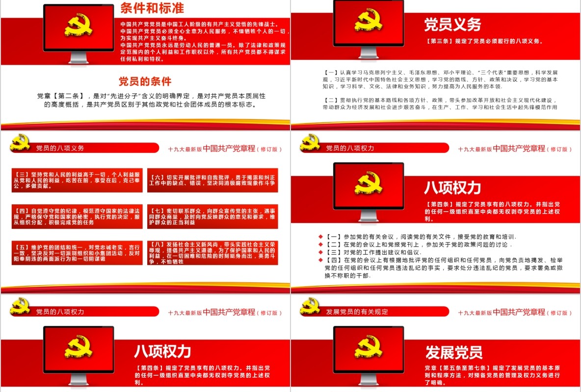 学习新微党章党课PPT模板33