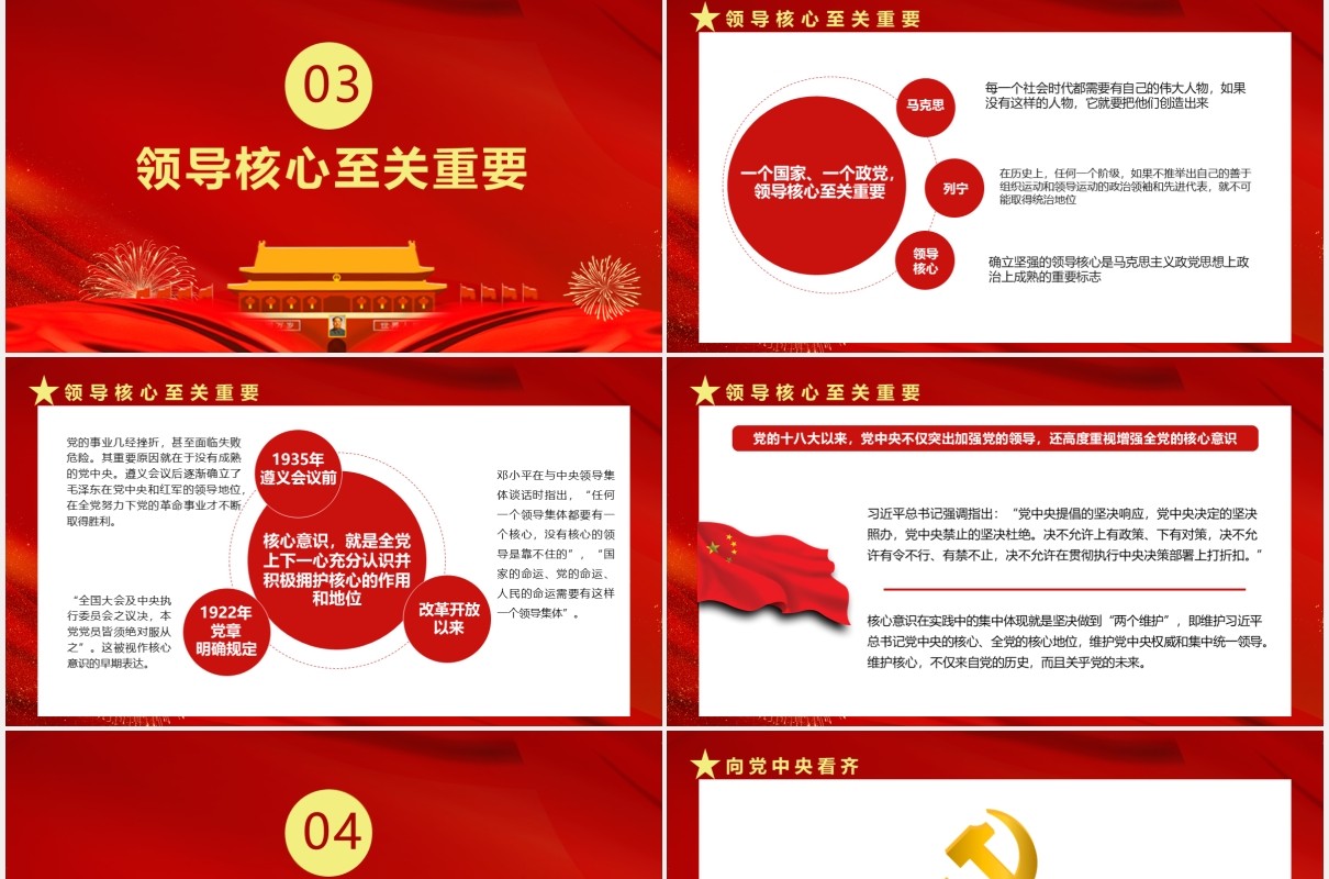 热烈庆祝中国共产党成立100周年党史视角下的四个意识党建PPT模板