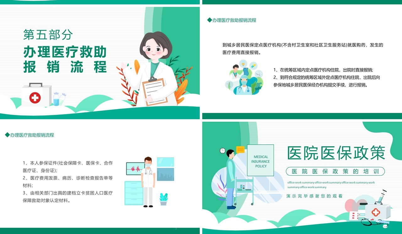 医院医保政策宣传培训动态PPT模板