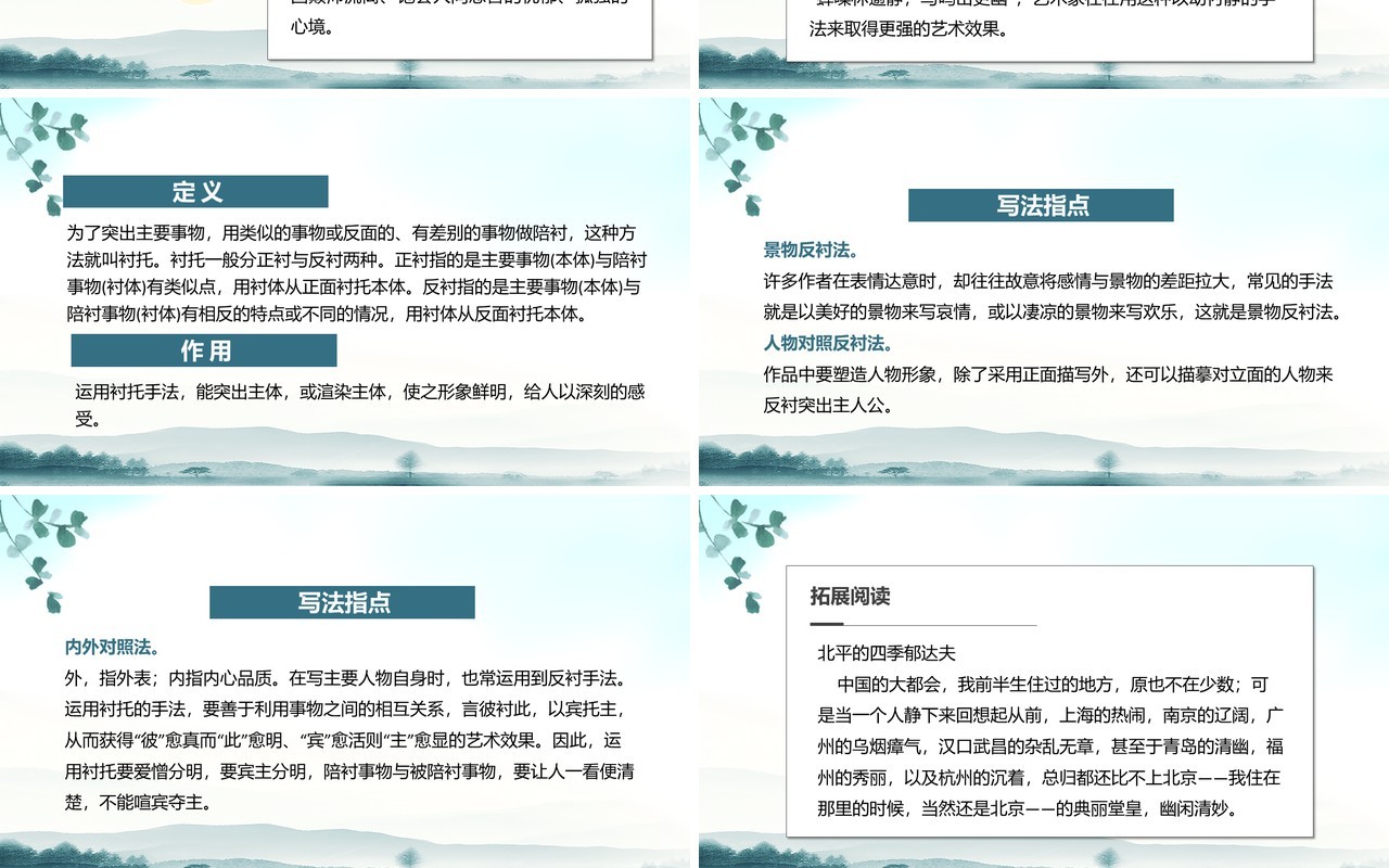 部编版高中语文必修二故都的秋课件PPT模板
