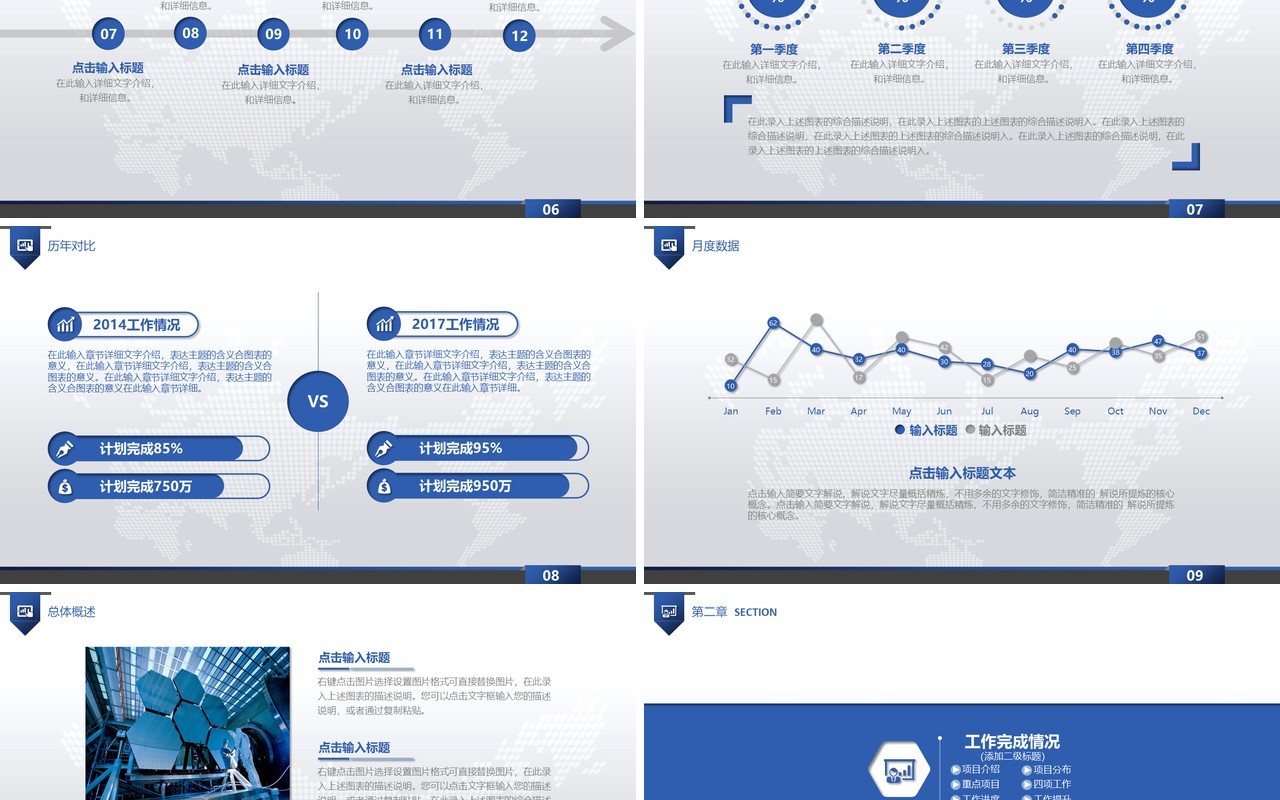 大气蓝色工作总结年终汇报PPT模板