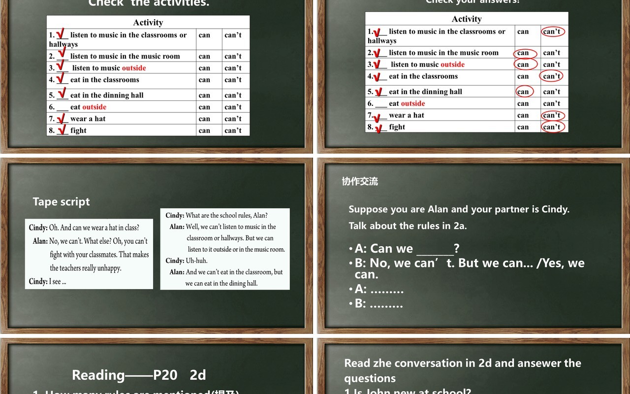 人教版七年级英语下册Don't eat in class课件PPT模板