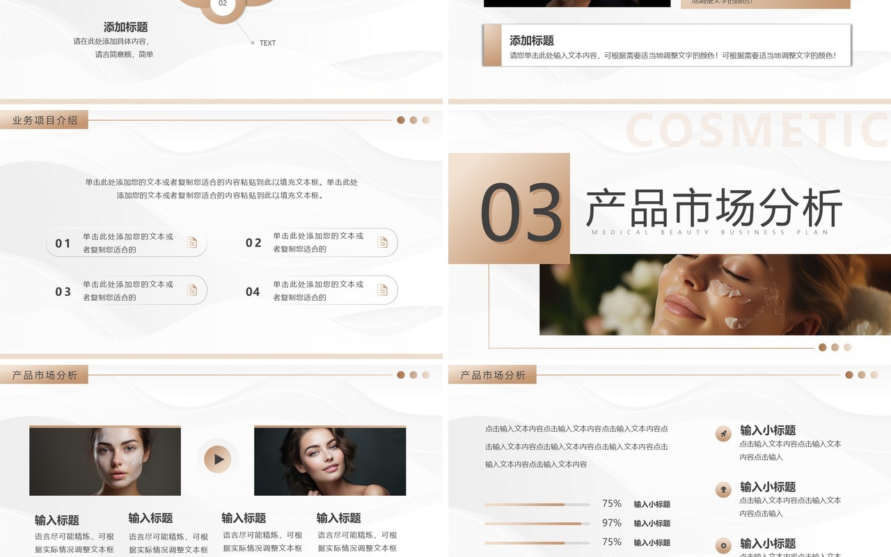 棕色简约风医美商业计划书PPT模板