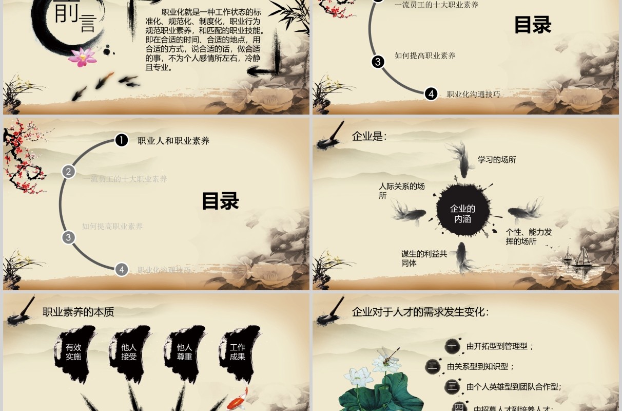 中国风职业化素养提升PPT模板