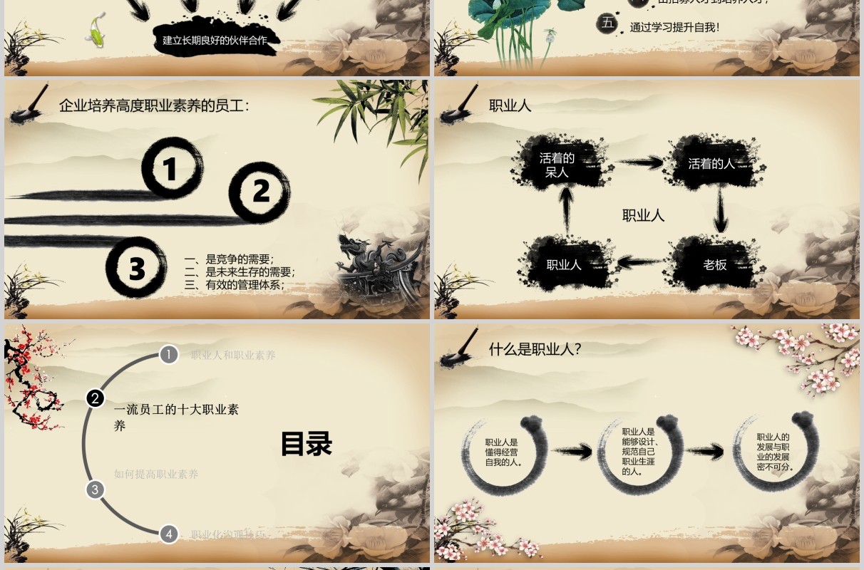 中国风职业化素养提升PPT模板
