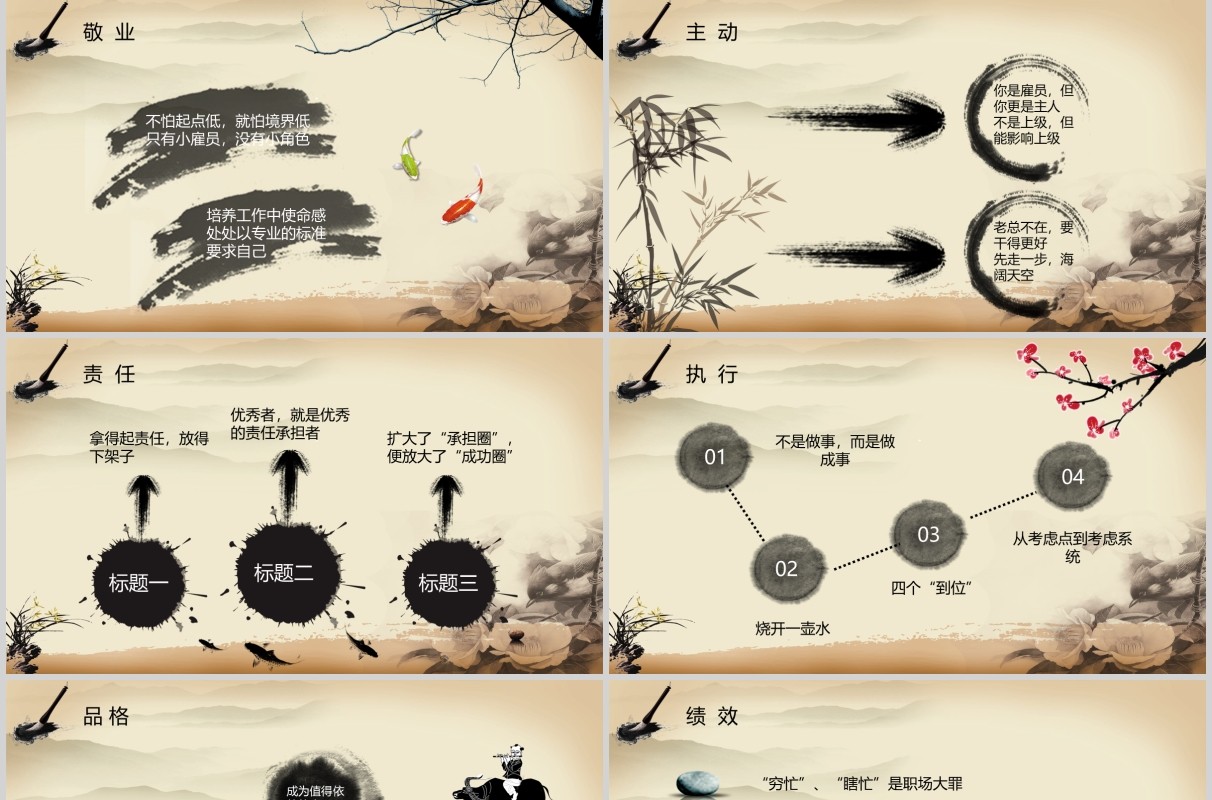 中国风职业化素养提升PPT模板
