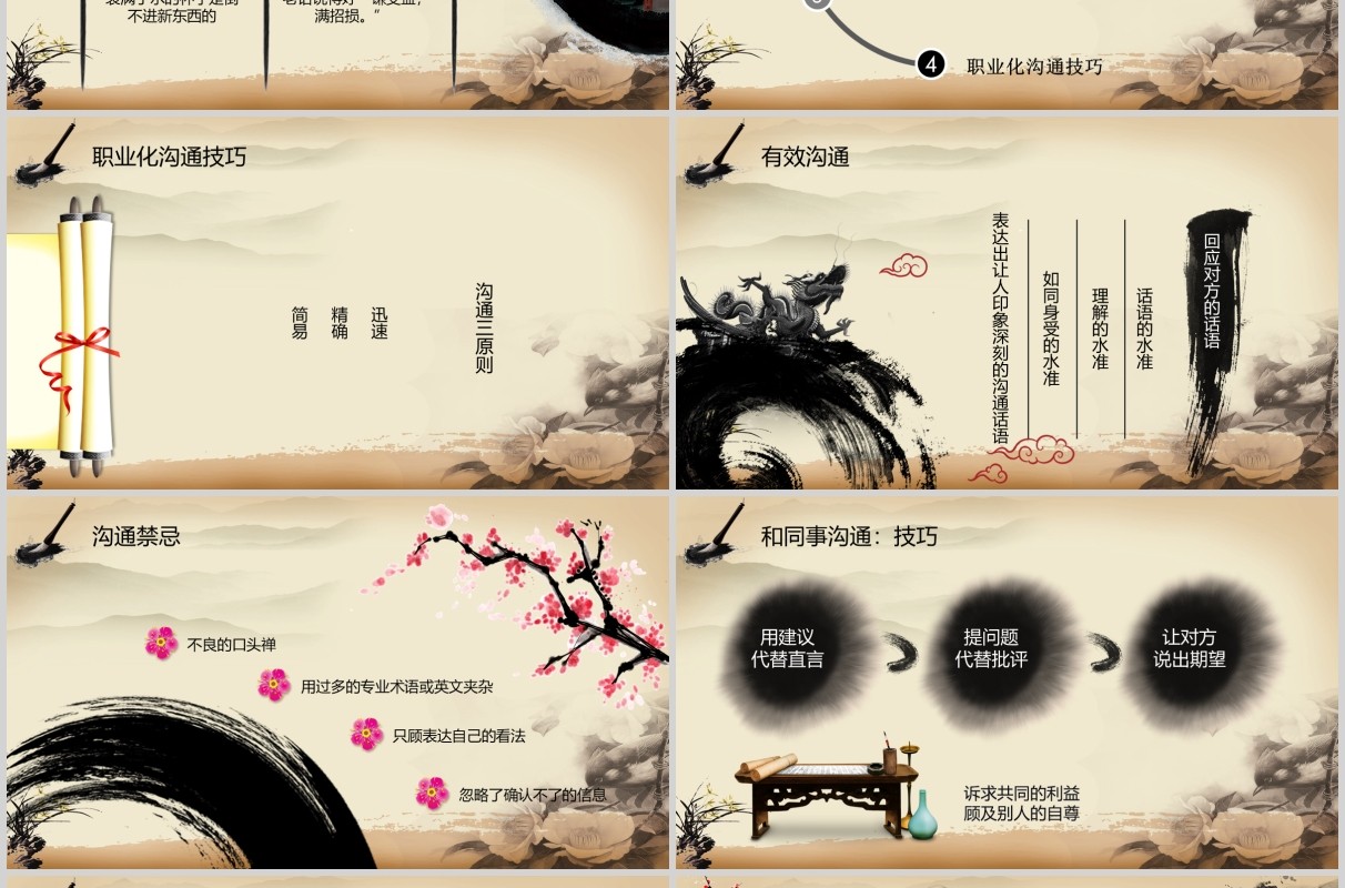 中国风职业化素养提升PPT模板