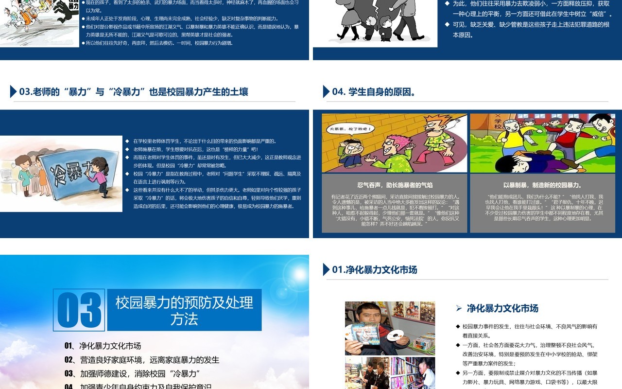 中小学生校园安全远离校园暴力PPT课件模板