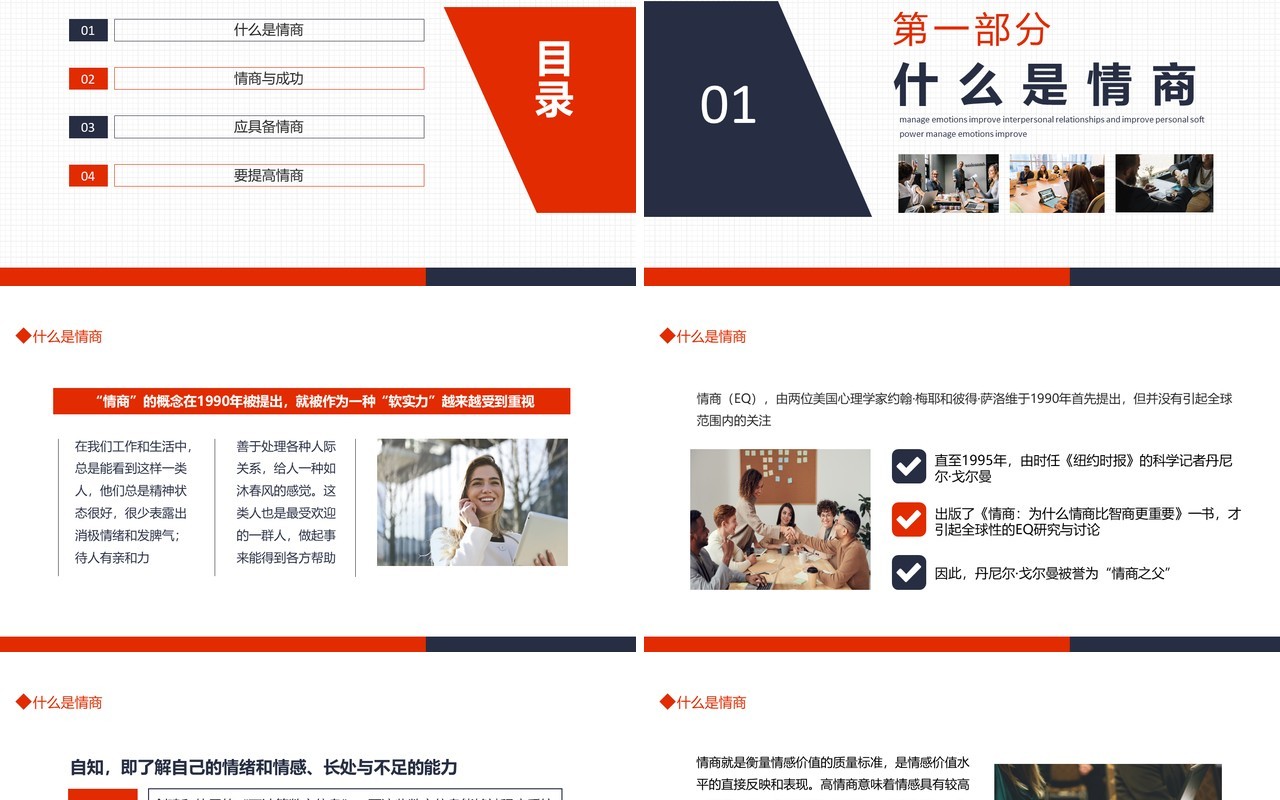 情商培养与人际关系处理管理情绪改善人际关系提高个人软实力动态PPT模板