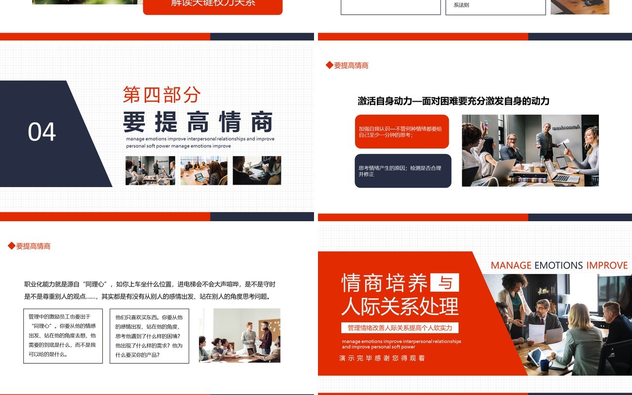 情商培养与人际关系处理管理情绪改善人际关系提高个人软实力动态PPT模板