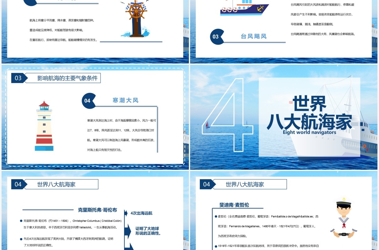 2021国际航海日节日介绍通用PPT模板
