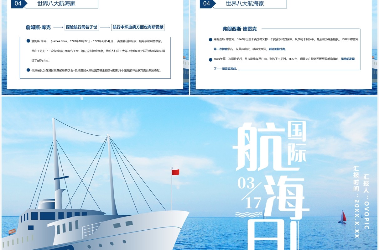 2021国际航海日节日介绍通用PPT模板