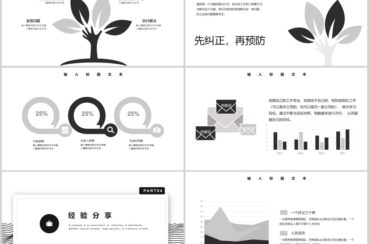 简约风工作经验分享汇报总结PPT模板