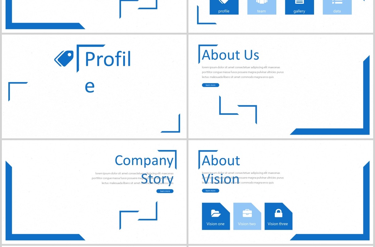 蓝色公司简介PPT模板rosana powerpoint template