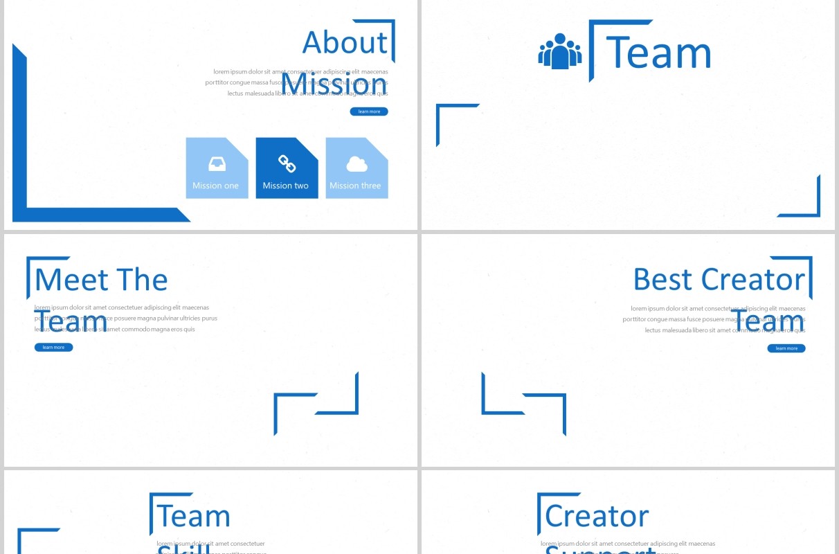 蓝色公司简介PPT模板rosana powerpoint template