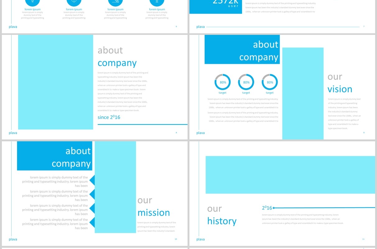 蓝色公司团队个人介绍通用PPT模板plava powerpoint template