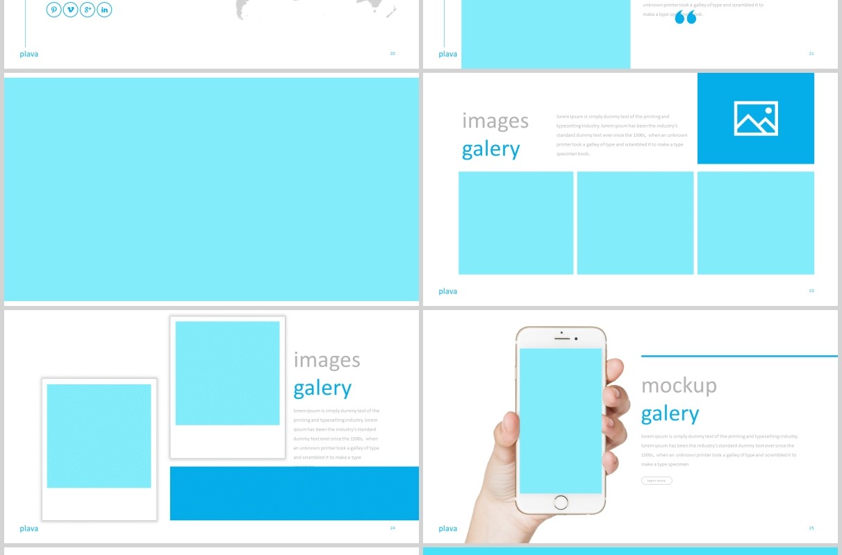 蓝色公司团队个人介绍通用PPT模板plava powerpoint template