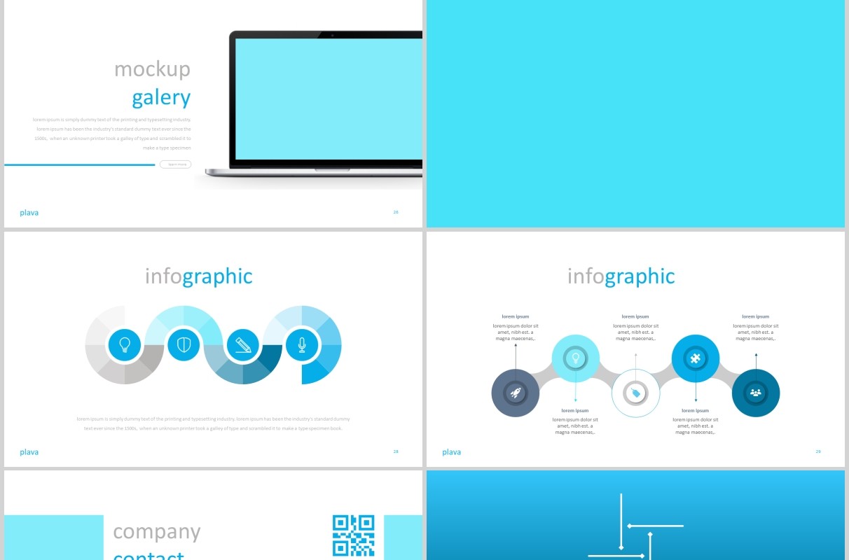 蓝色公司团队个人介绍通用PPT模板plava powerpoint template