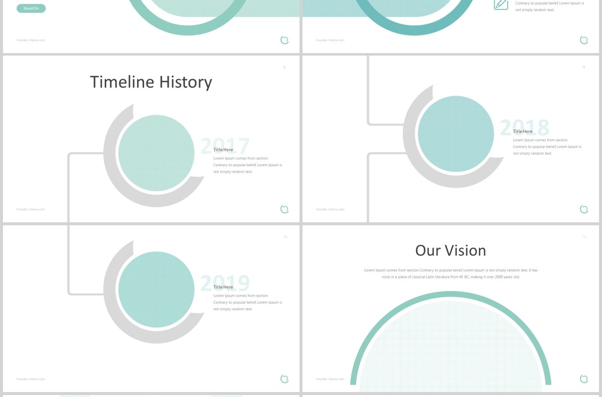 创意圆形公司介绍企业简介PPT模板版式设计Founder - Powerpoint Template
