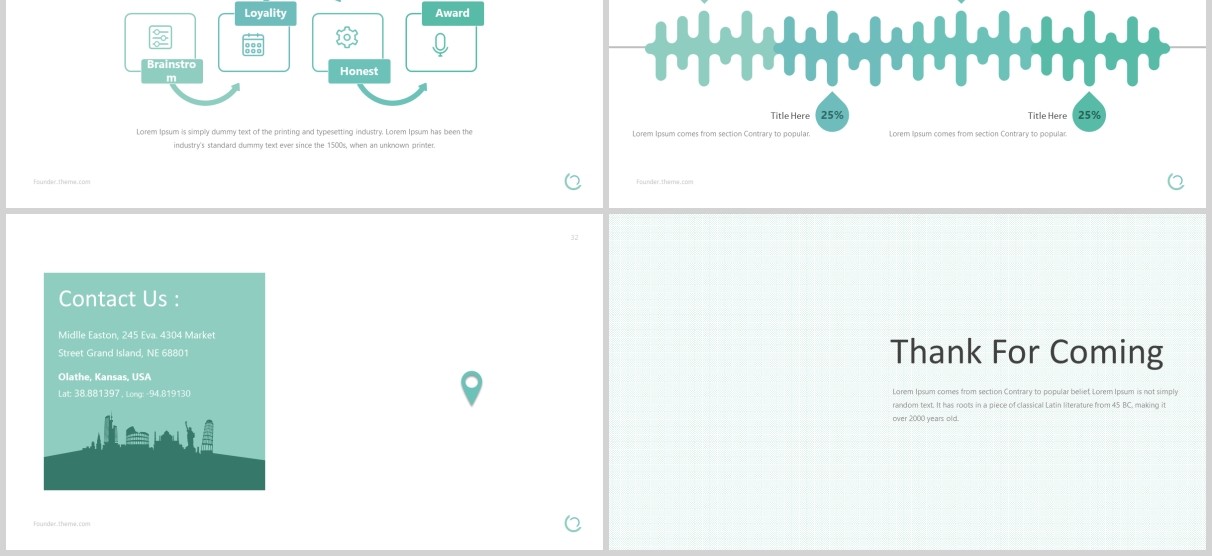 创意圆形公司介绍企业简介PPT模板版式设计Founder - Powerpoint Template