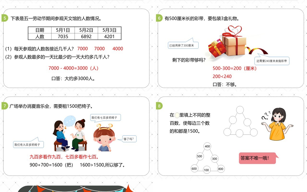 部编版二年级数学下册整百整千数加减法课件PPT模板