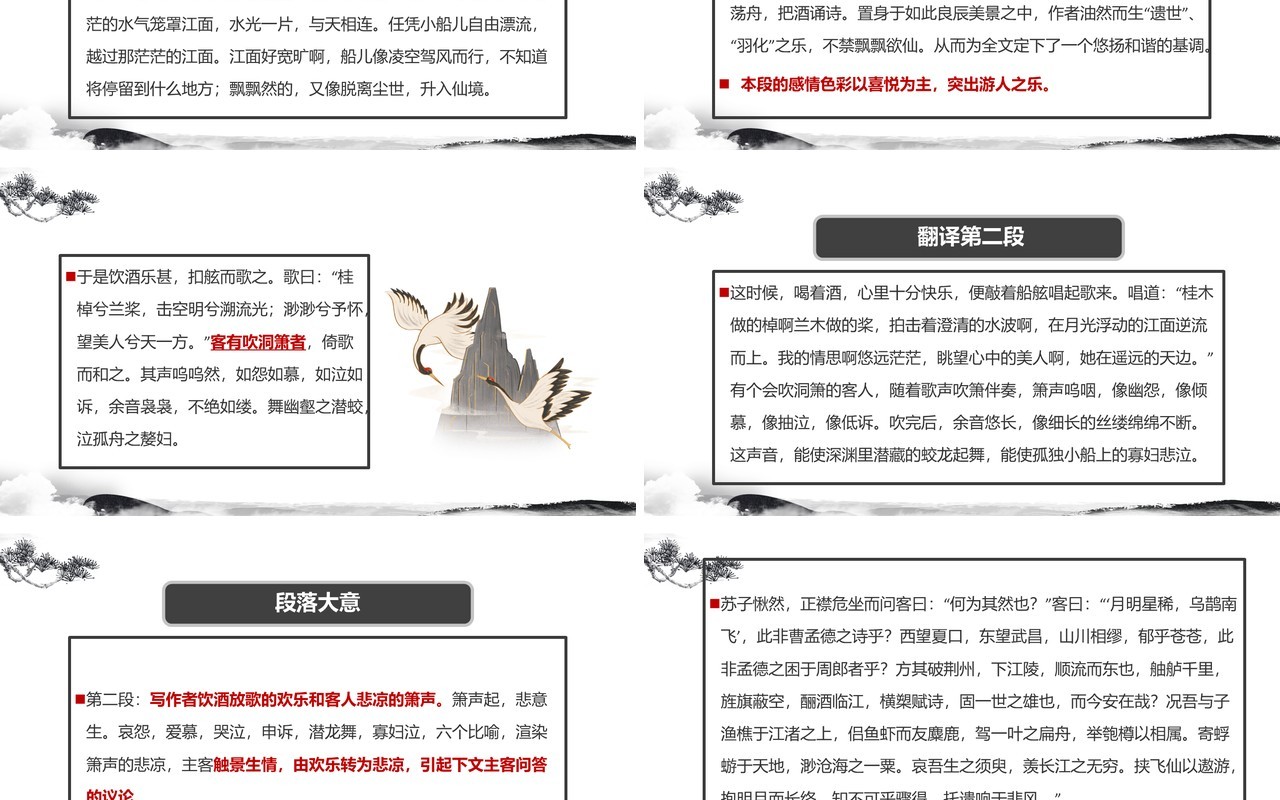 部编版高中语文必修二赤壁赋课件PPT模板