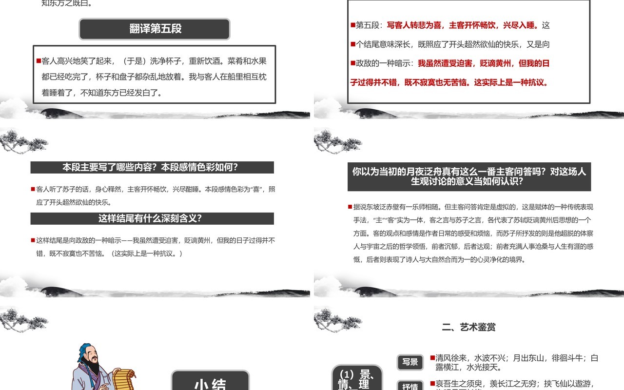 部编版高中语文必修二赤壁赋课件PPT模板