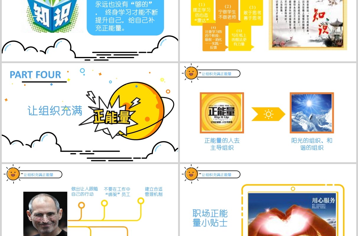 卡通唤醒正能量励志班会PPT模板