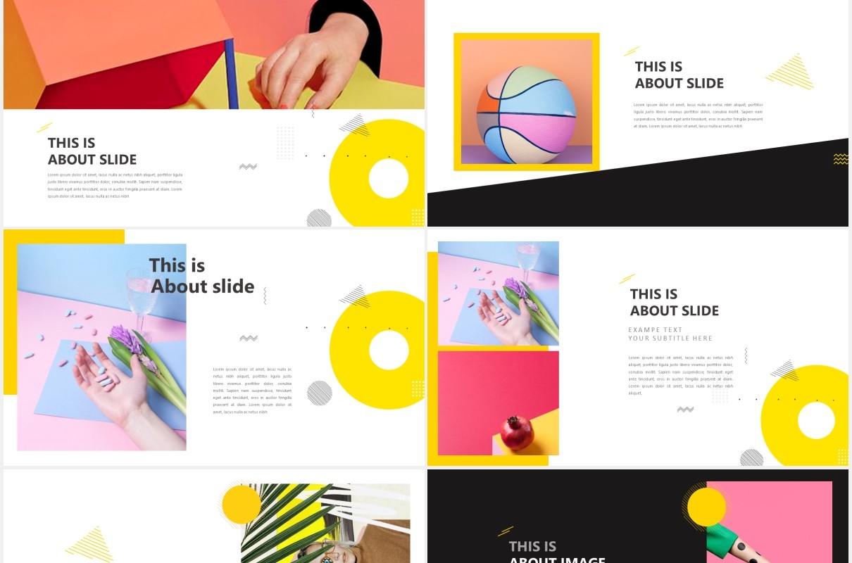 创意黄色作品展示PPT模板Yellow Creative Powerpoint
