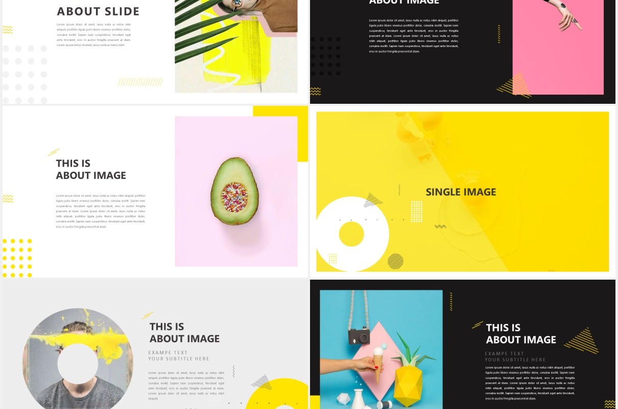 创意黄色作品展示PPT模板Yellow Creative Powerpoint