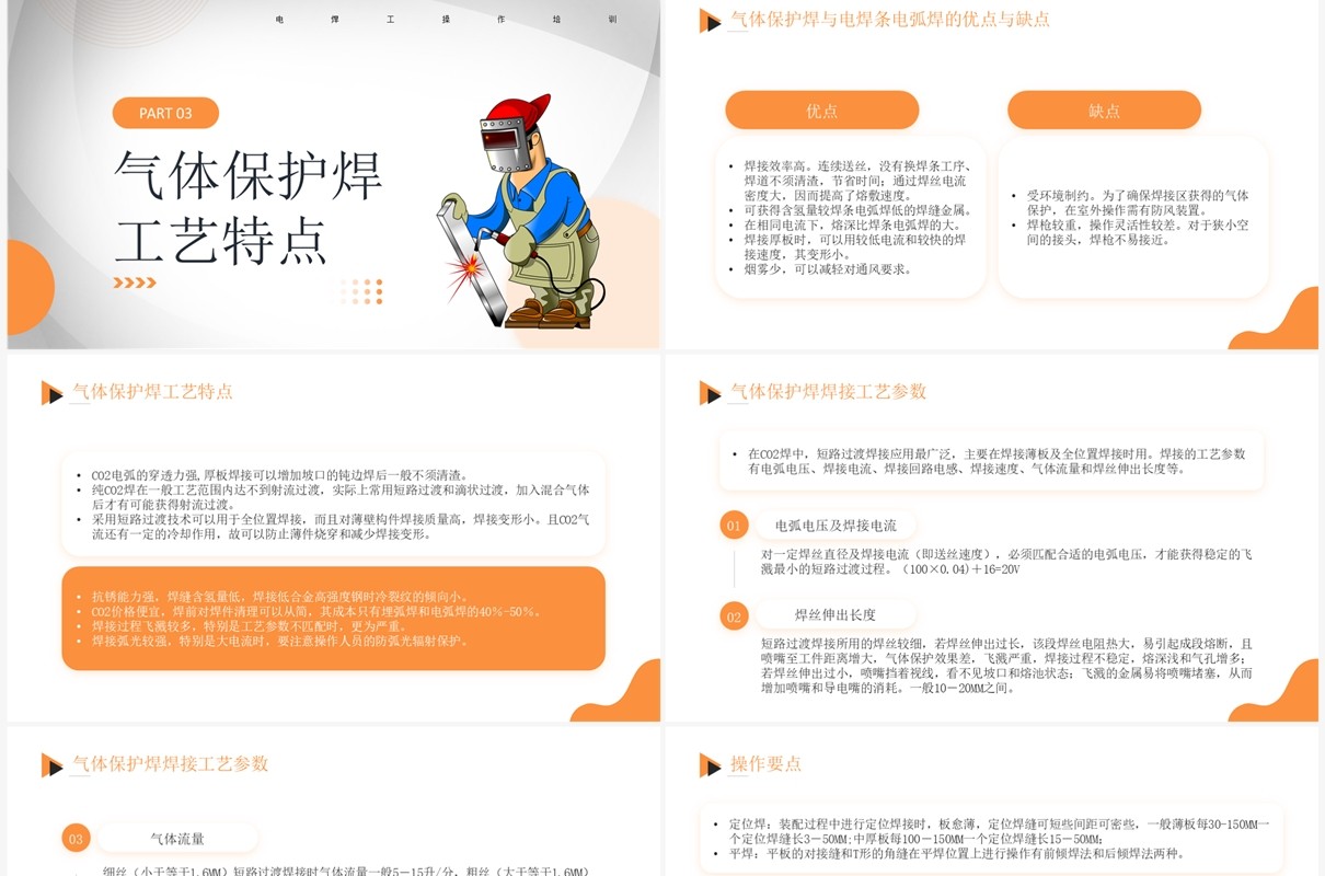 橙色简约风电焊工操作培训PPT模板