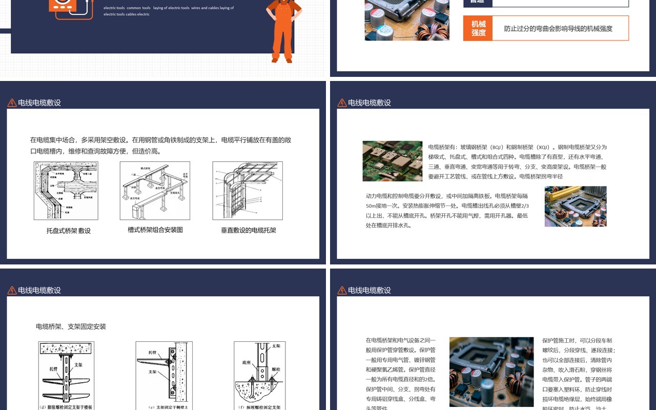 电工常用工具电动工具电线电缆敷设动态PPT模板