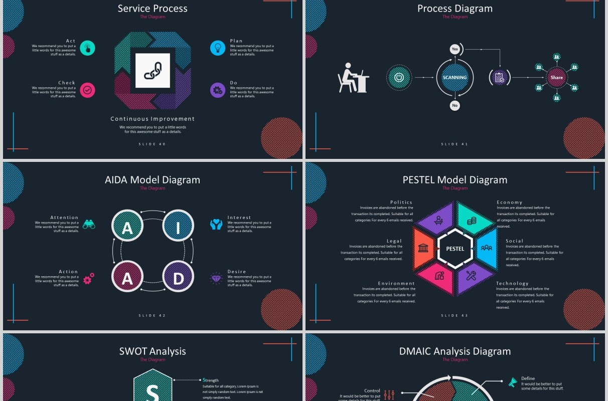 深色数据分析产品项目策划运营PPT模板版式设计Kitulah Powerpoint Template