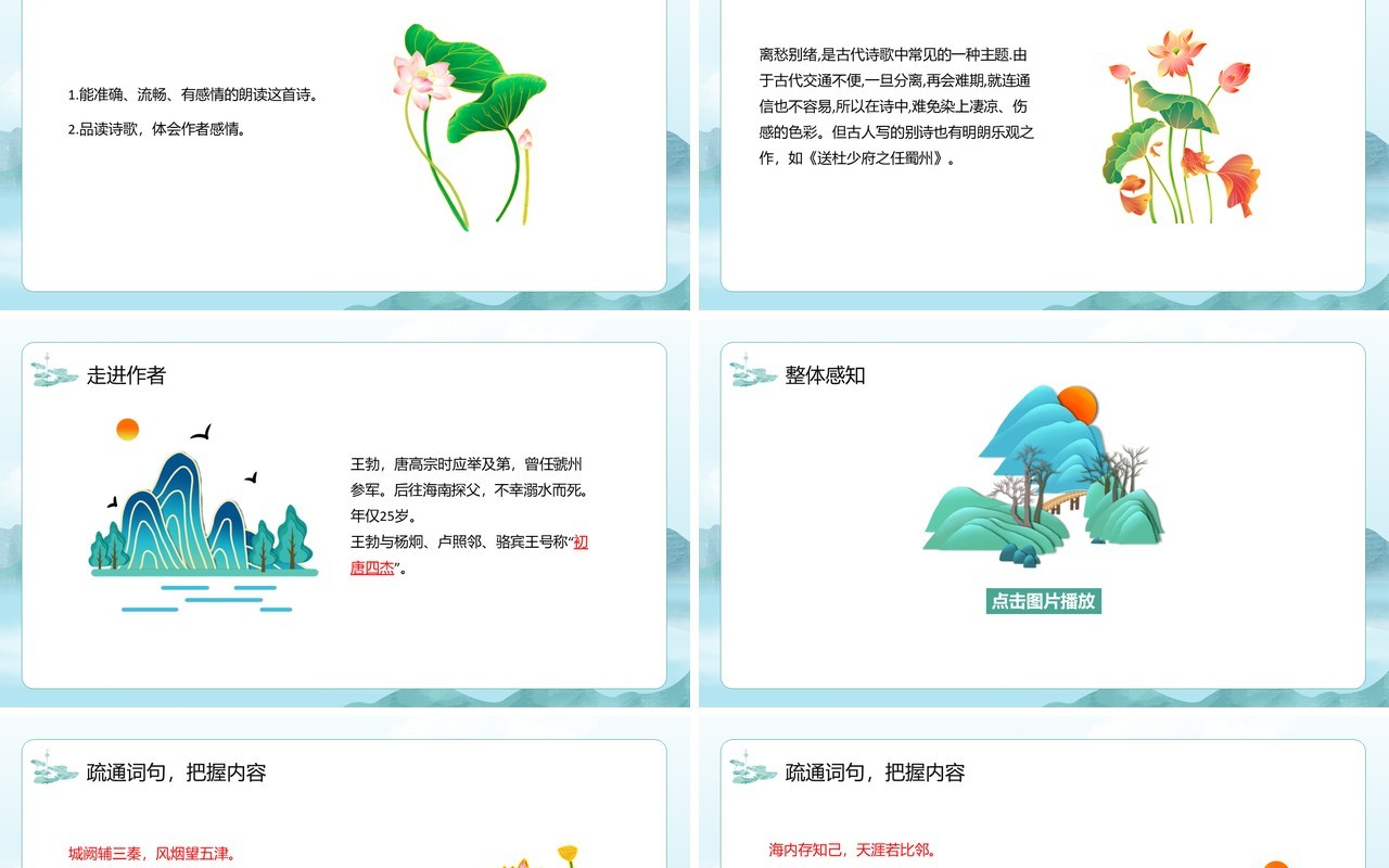 部编版八年级语文下册送杜少府之任蜀州课件PPT模板