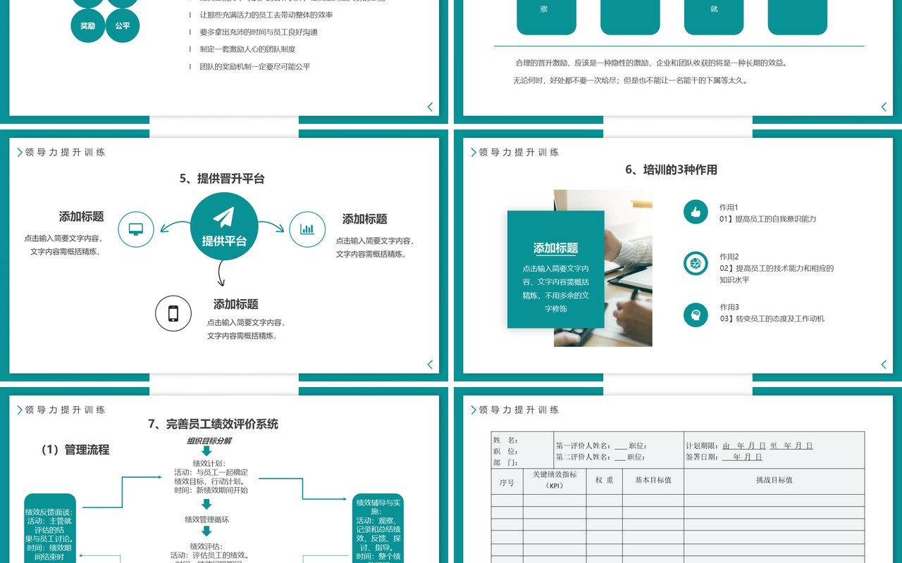 绿色简约团队管理和领导力修炼PPT模板