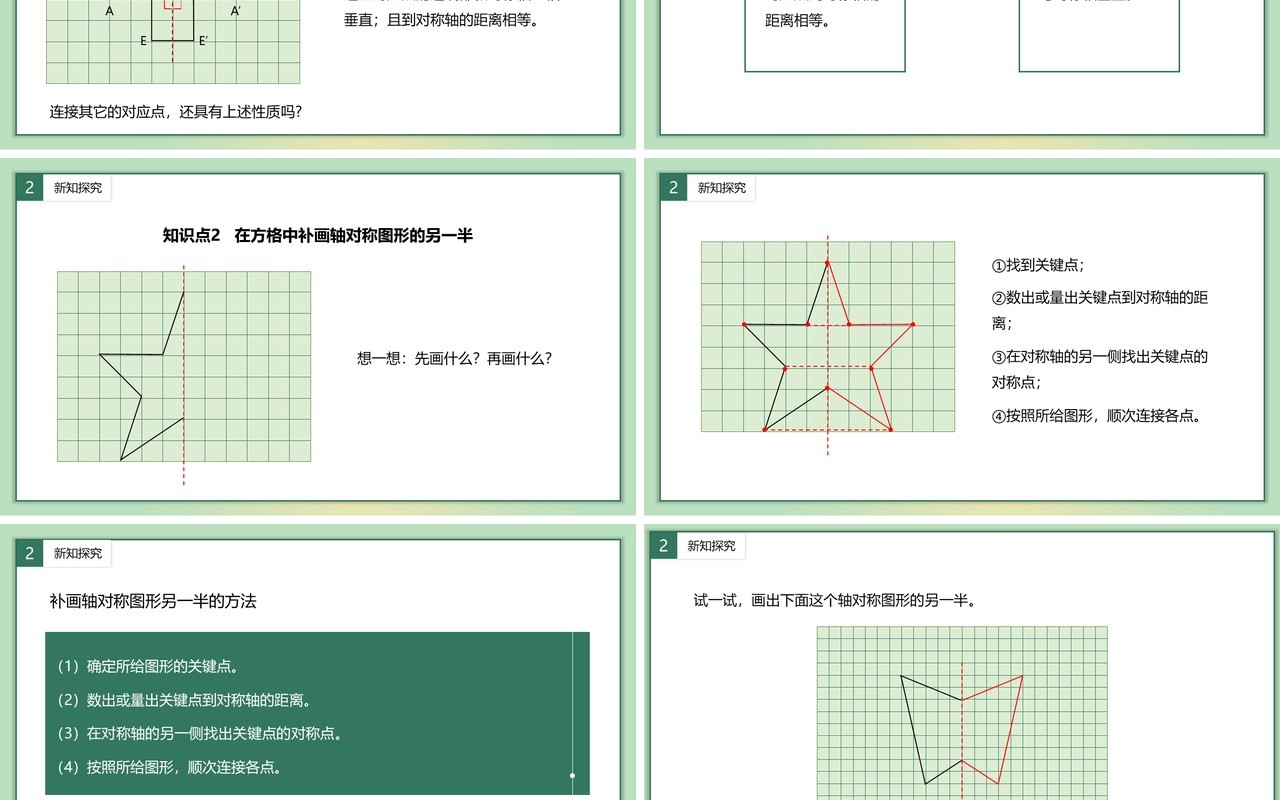 部编版四年级数学下册轴对称课件PPT模板