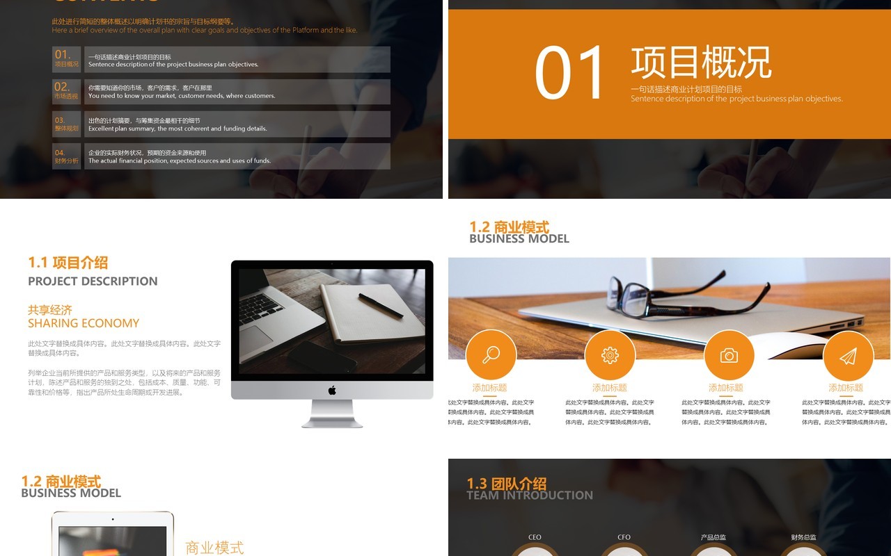 商业项目计划书工作报告PPT模板