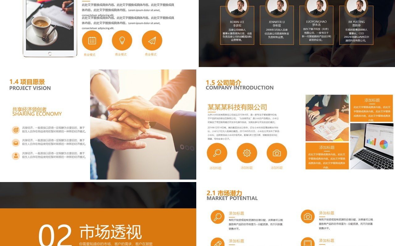 商业项目计划书工作报告PPT模板
