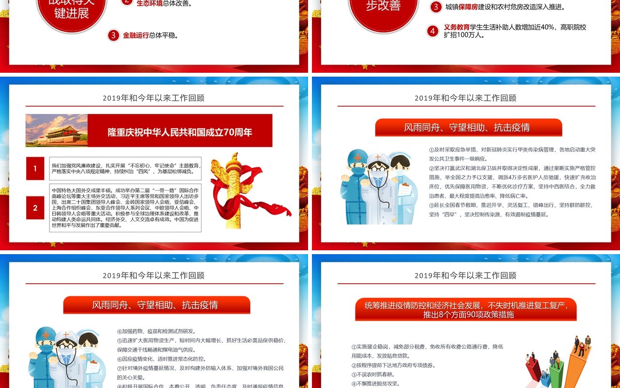 解读2020年两会政府工作报告党建PPT模板