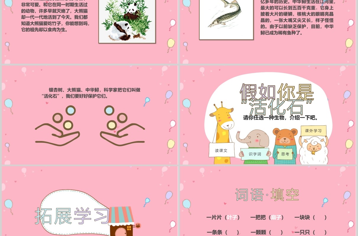 公开课说课活化石PPT小学语文课件模板