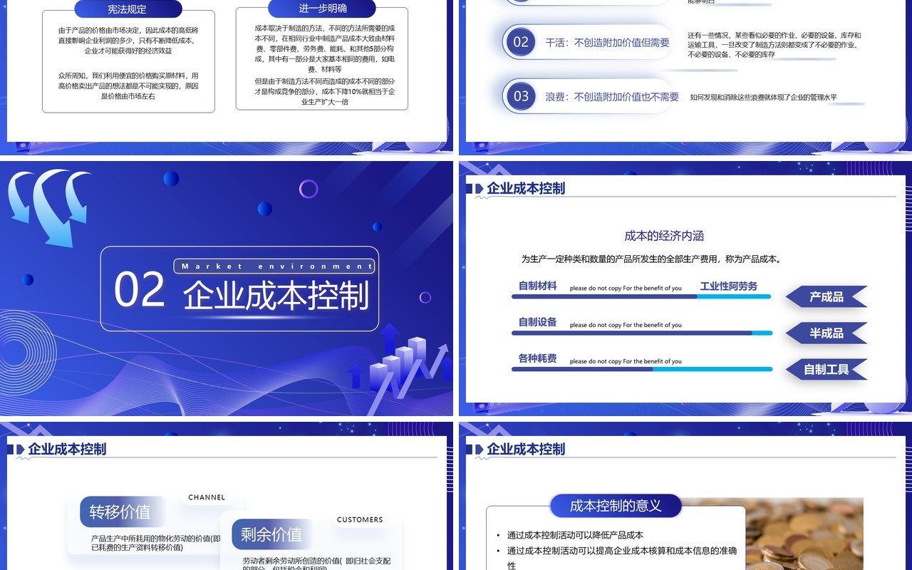 紫色商务风企业生产成本预算PPT模板