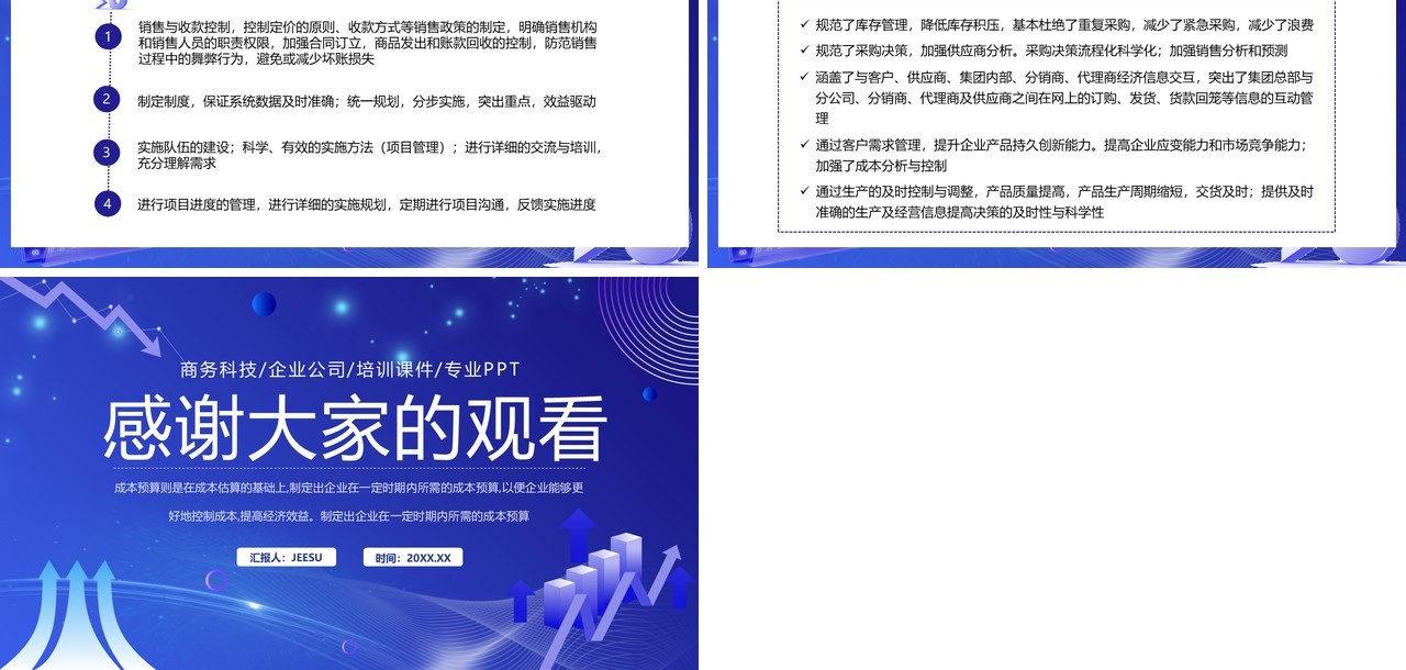 紫色商务风企业生产成本预算PPT模板