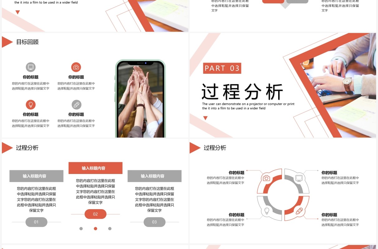 橙色商务风项目复盘报告PPT通用模板