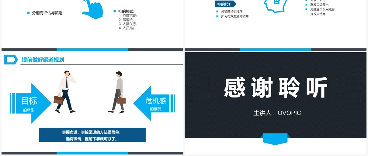简约蓝色商务风营销市场渠道建设与管理企业职场培训PPT模板