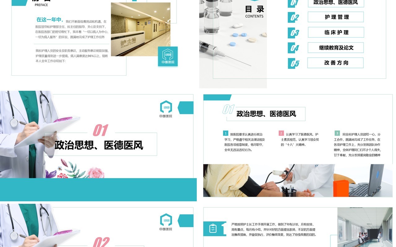 护士长个人工作汇报总结ppt