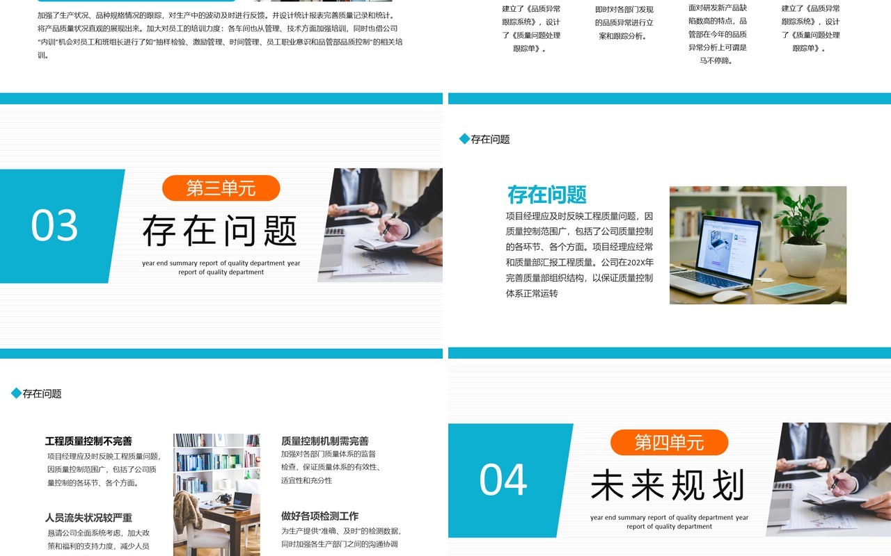 质量部年终总结报告动态PPT模板