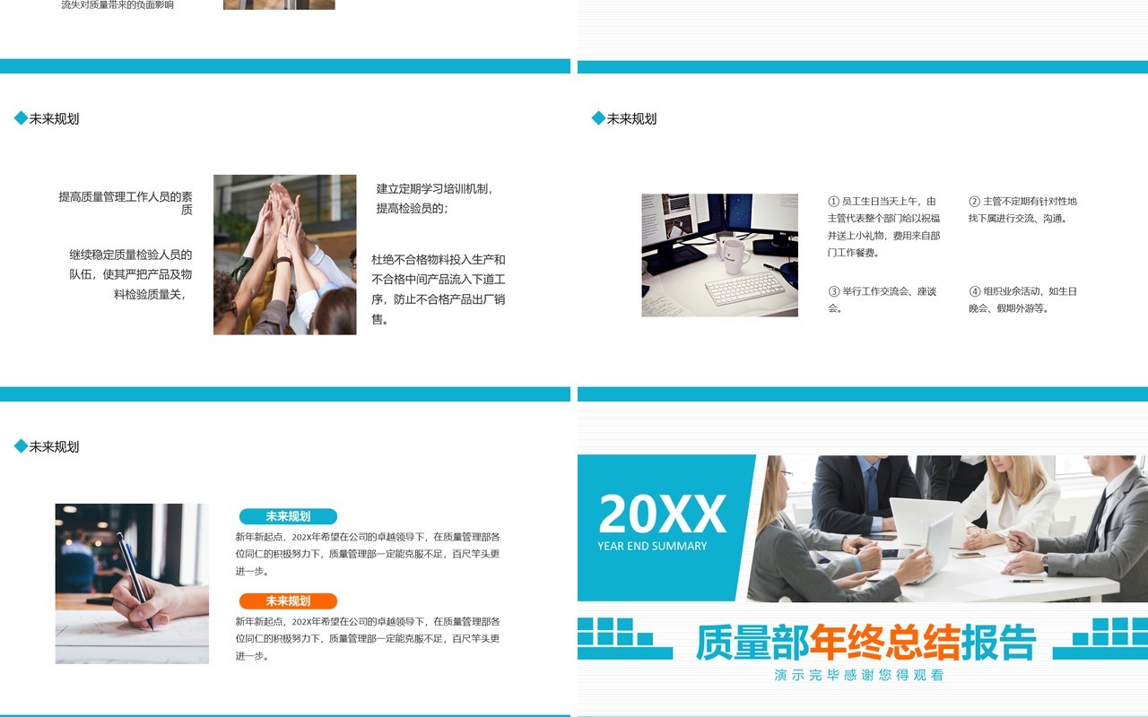 质量部年终总结报告动态PPT模板