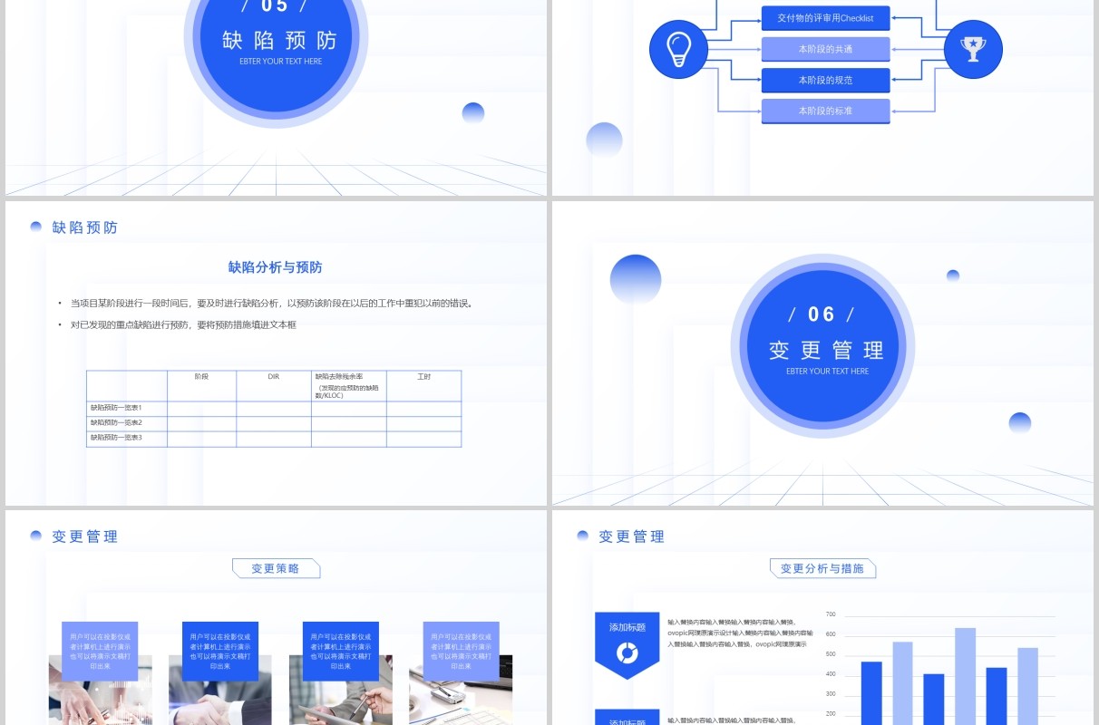 简洁企业项目管理总结报告PPT模板