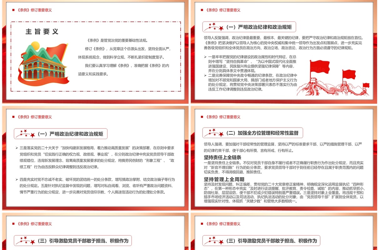 红色党政风中国共产党纪律处分条例PPT模板
